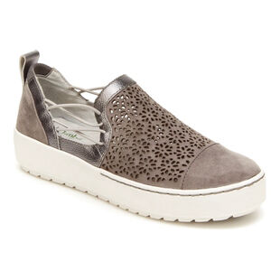Women's Jambu Erin Gray Silver Perforated Slip-On Sneakers 9.5
